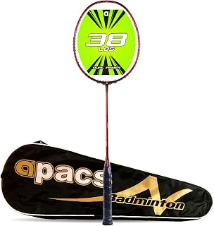 Apacs Dual Power & Speed (Mega Tension - 38LBS) Unstrung Full Graphite Badminton Racquet with Full Racket Cover