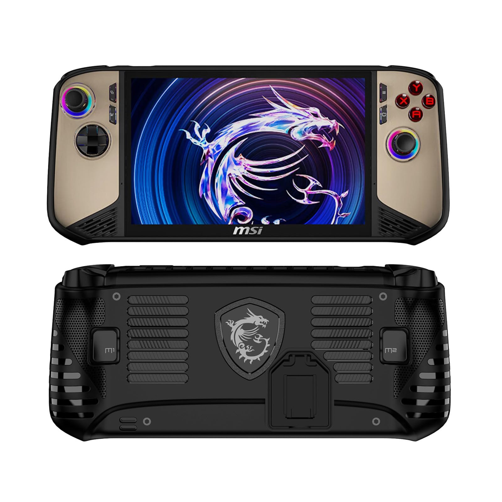 Funda para MSI Claw 8 AI+(2025), funda protectora de TPU para consola MSI portátil Claw 8 AI+ A2VM 2025, funda trasera suave con soporte para MSI Claw 8 AI+ 2025 (negro)