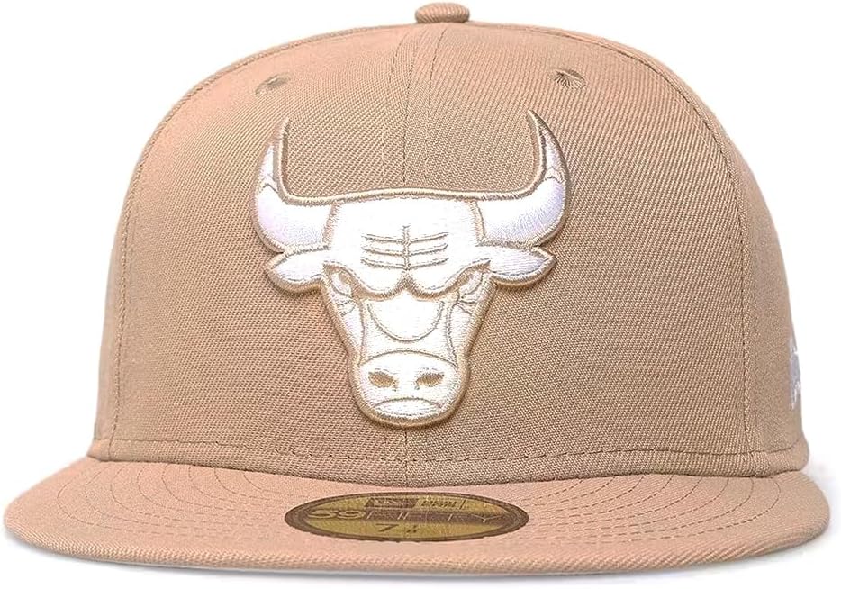 New Era Chicago Bulls 59FIFTY Tonal Camel White Fitted Cap, Hat