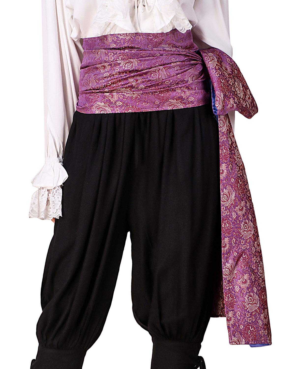 ThePirateDressing Pirate Medieval Renaissance Halloween Costume Large Sash, Brocade# 118 (Lined With Satin Fabric), 144 inch x 10 inch