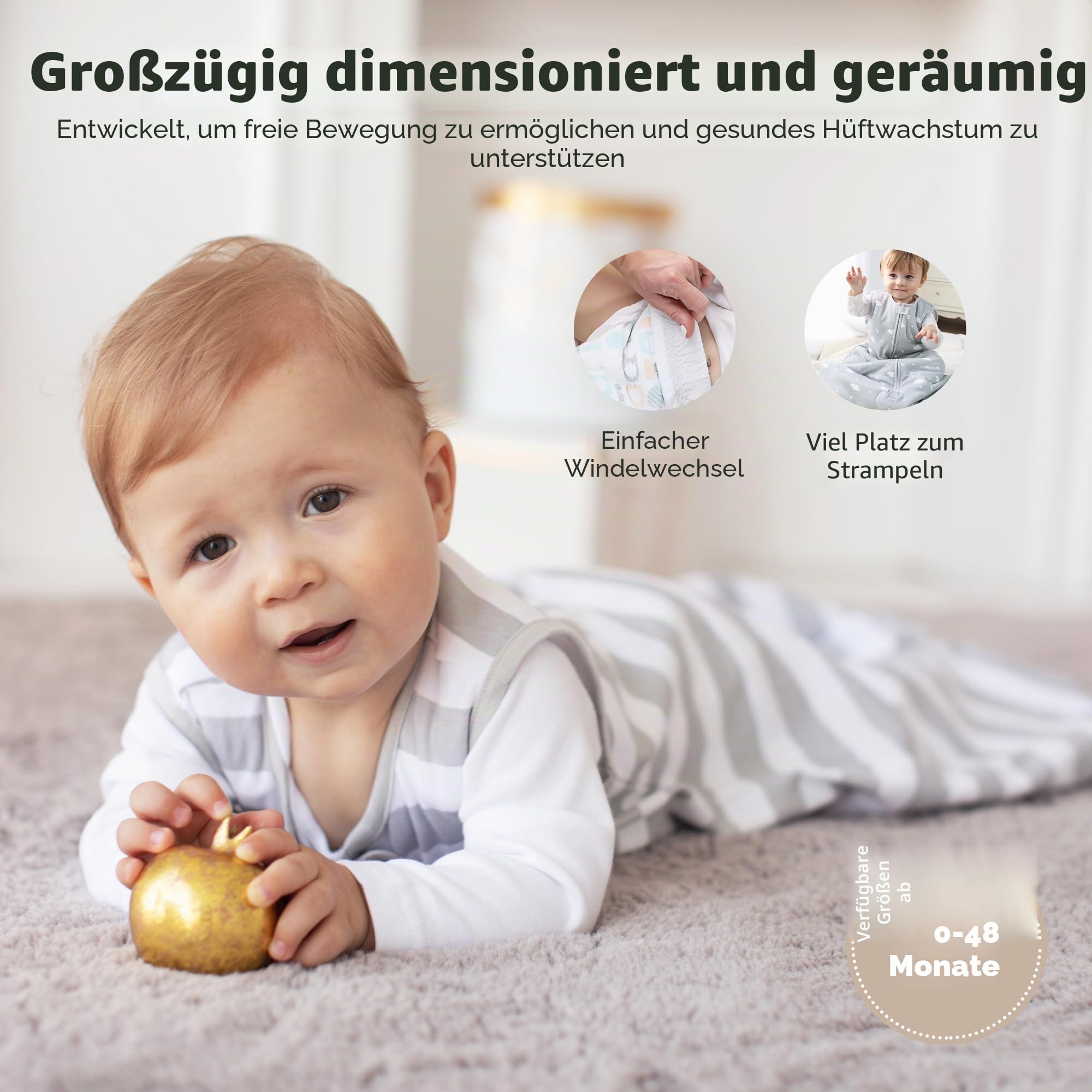 Mama Cheetah Babyschlafsack aus Bio-Baumwolle, tragbarer Schlafsack