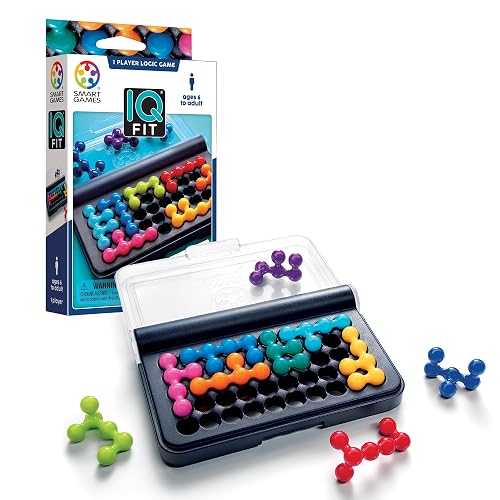 SmartGames | IQ Fit | Logic Puzzle Game | 120 Challenges | Single Player Brain Teaser | for Ages 6+ | Multilingual Version