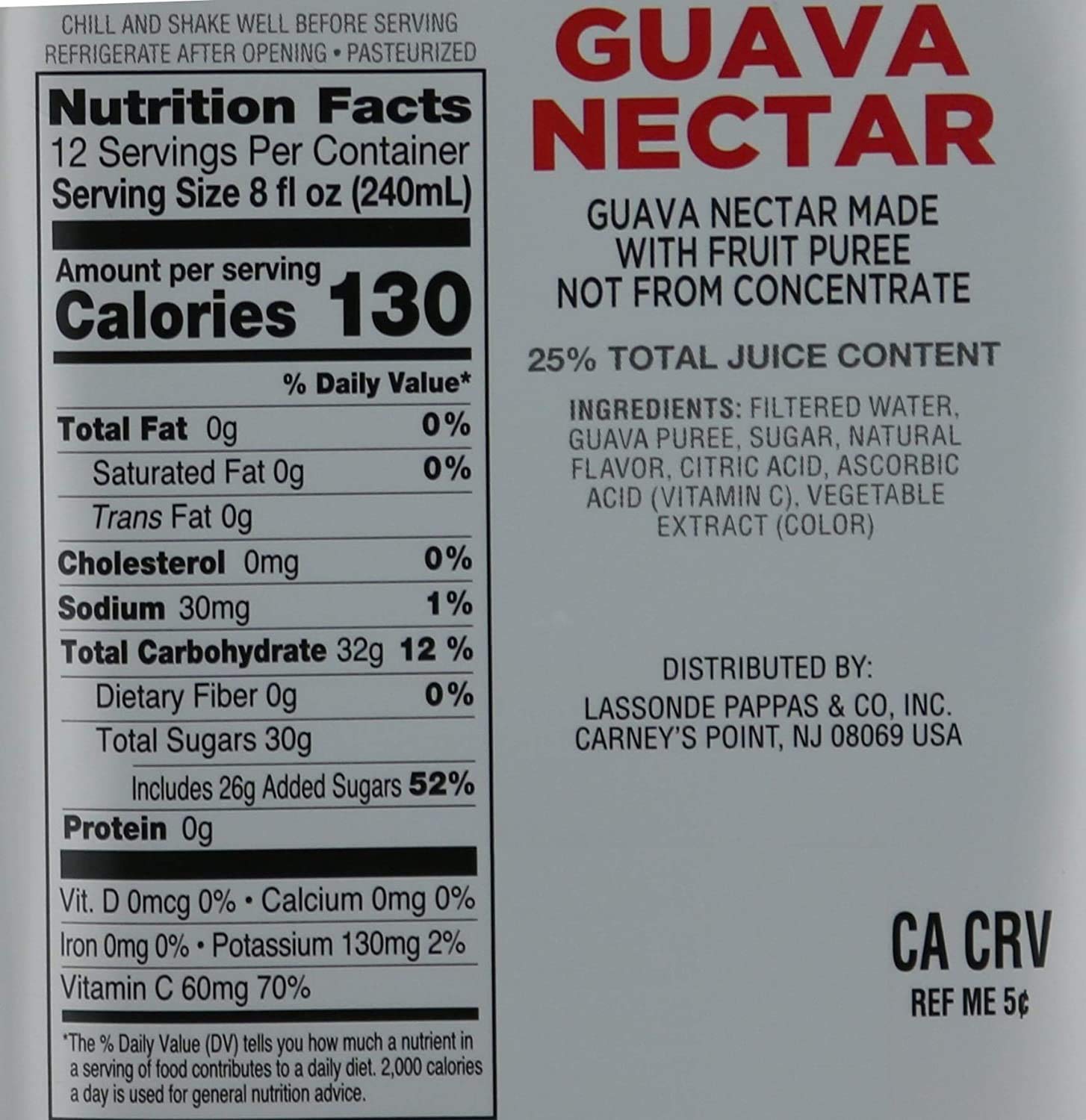 Grown Right Organic Guava Nectar Juice 2 Pack, 64oz Each (128oz Total) - Pure Fruit Puree Nectar