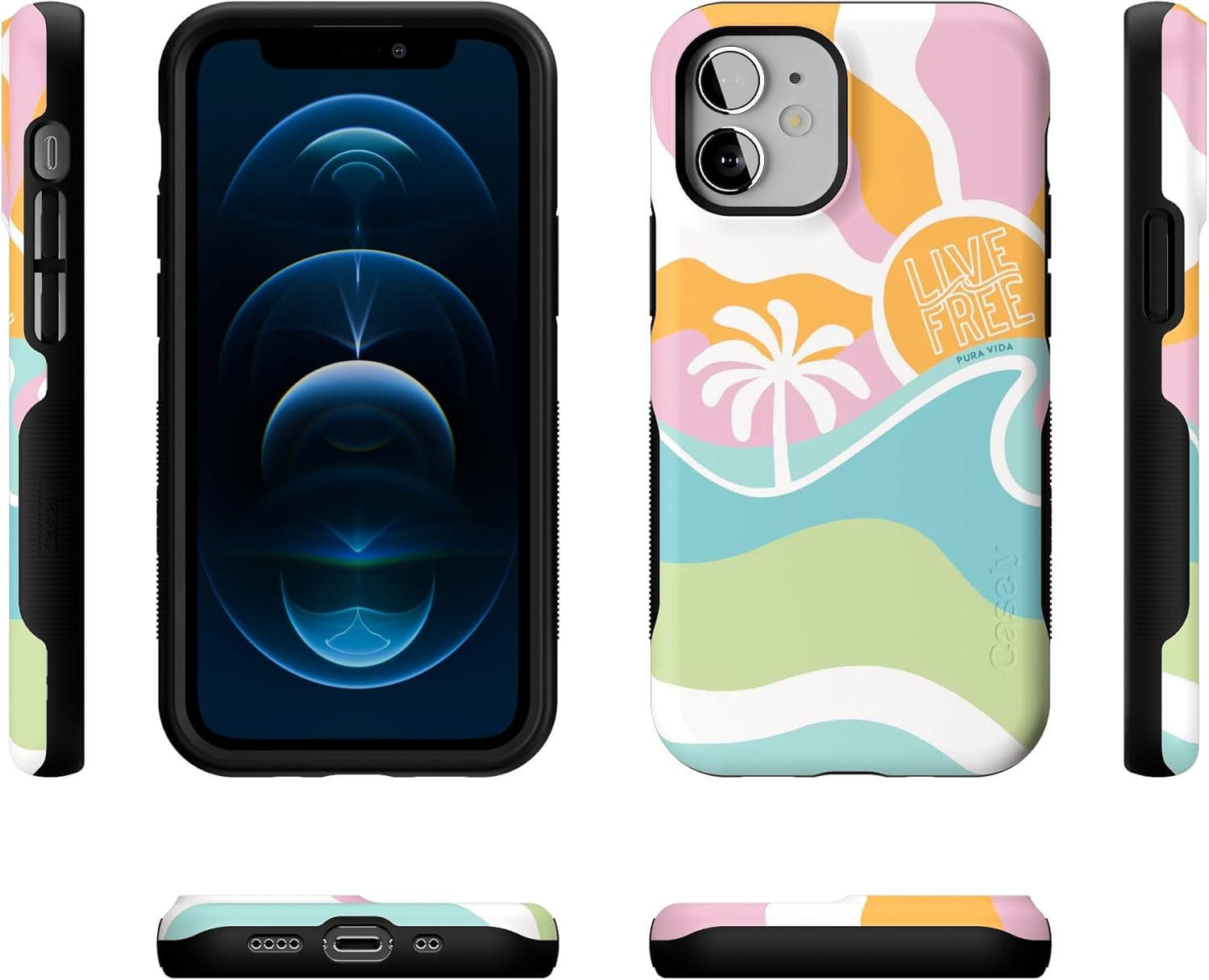 Casely iPhone 12 Mini Case | Pura Vida | Tropical Dreams | Bold Protective Design | Compatible with MagSafe