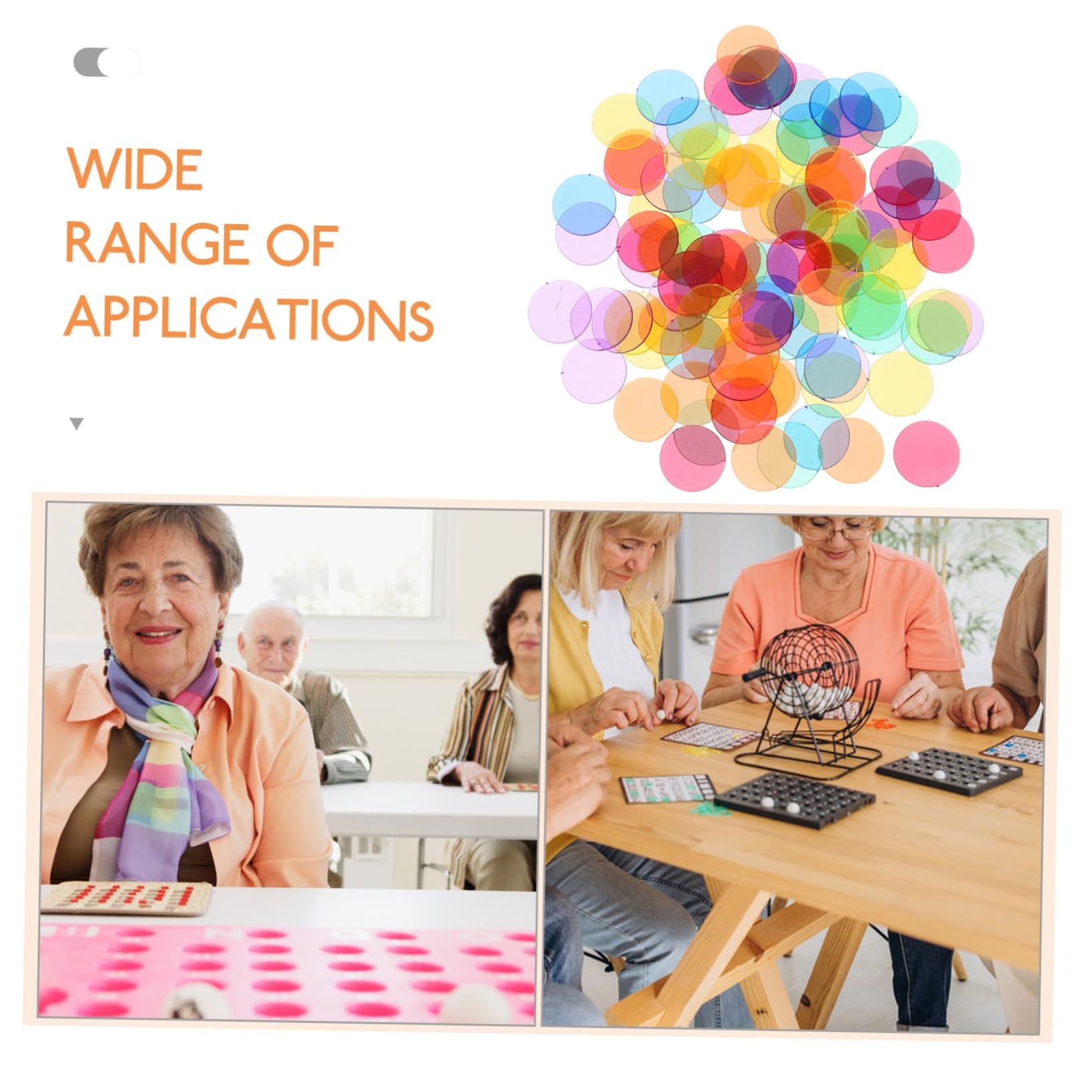 VICASKY 3sets Bingo Chips Set 144 Counting Plastic Chips Bingo Markers for Games for Games Abs Material 100pcs*3