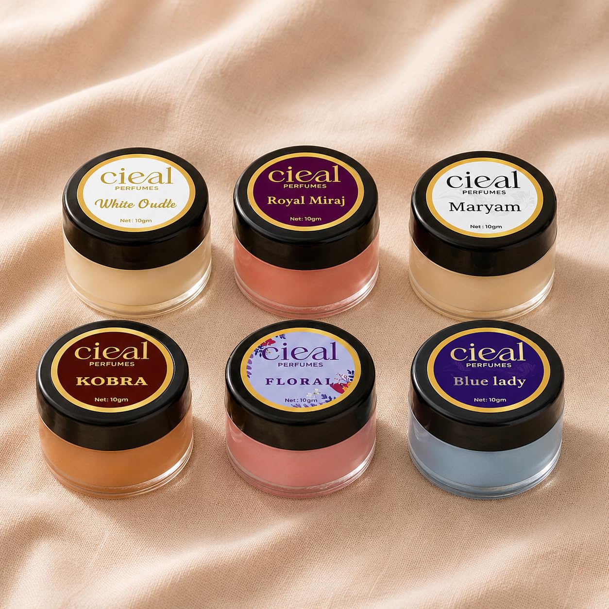 CIEAL Solid Perfume Master Set of 6 (10g Each) – Kobra, Royal Miraj, Floral, Maryam, Blue Lady & White Oud | Alcohol-Free Long-Lasting Solid Perfume Balm | Travel-Friendly Pocket Perfume for Men & Women | Premium Fragrance Gift Set-image-14