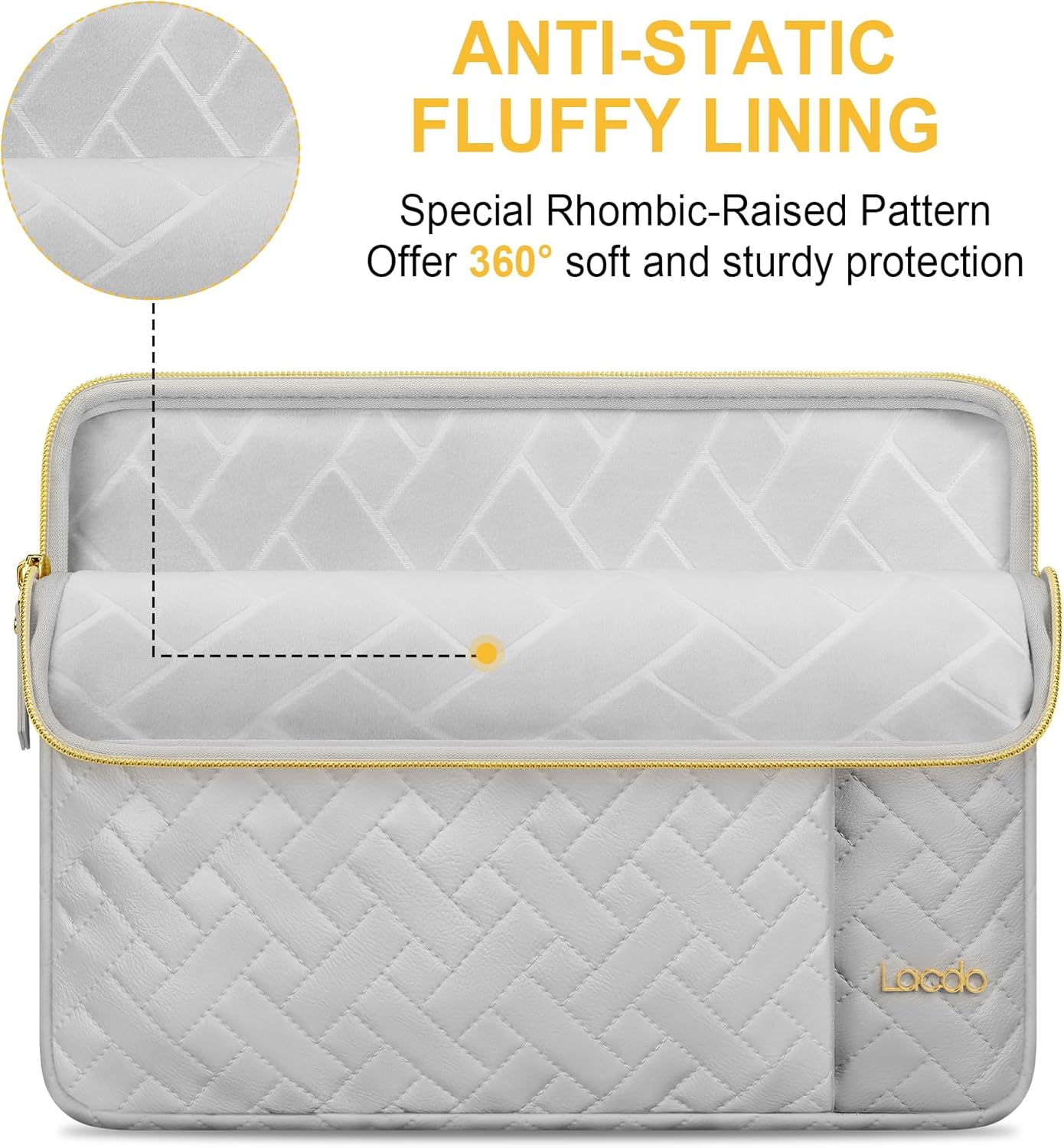 Lacdo Laptop Sleeve Case for 16 inch New MacBook Pro M4/M3/M2/M1 Pro/Max A3403 A3186 A2991 A2780 A2485 A2141 2024-2019, 15 inch Surface Laptop 7th Copilot+PC/Surface Laptops 6 5 4 3Computer Bag, Gray - Image 2