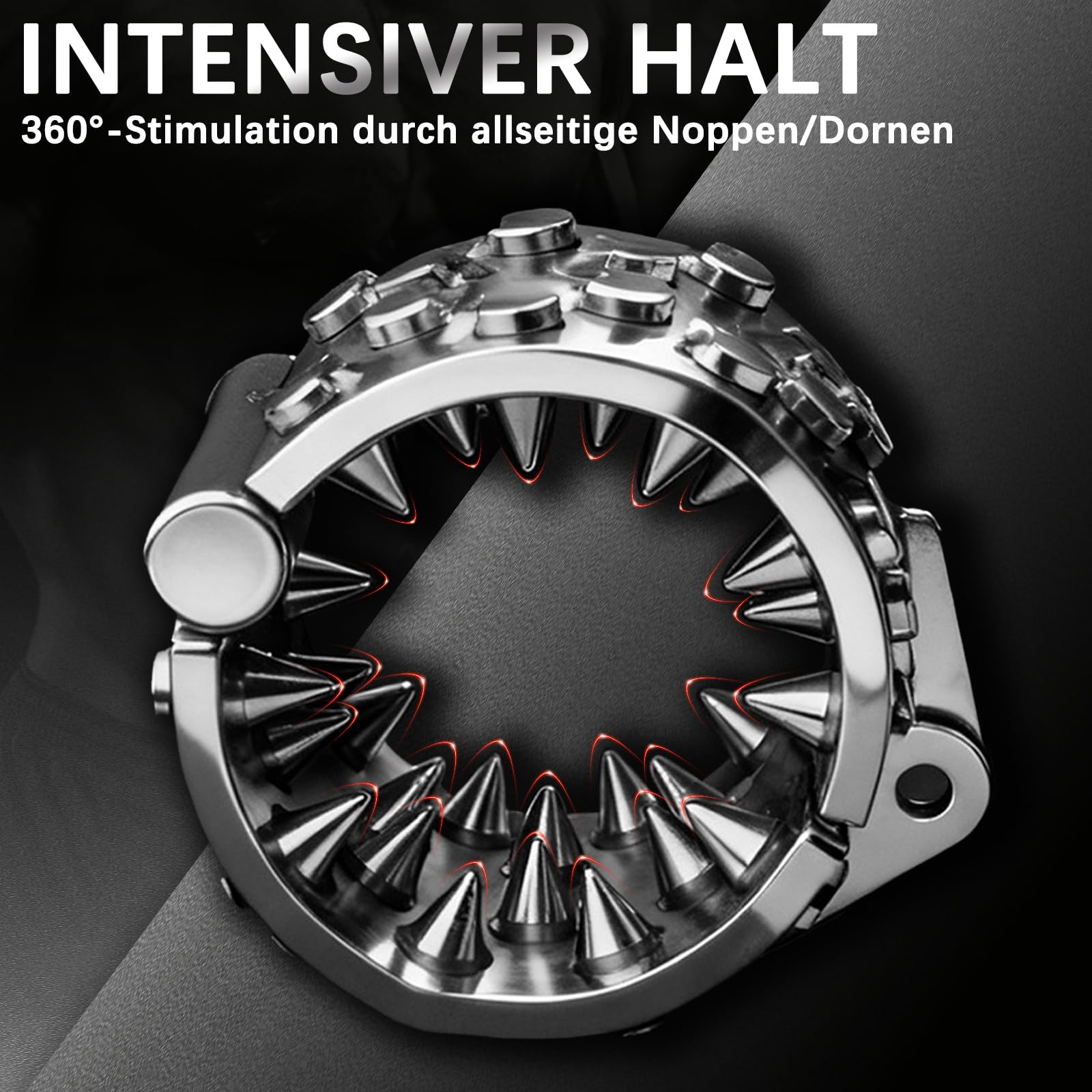 Multifunktional Edelstahl Hodenstrecker Penisring, Ballstretcher Cockring Sex Spielzeug Hart für die Männer, Erotik Sex Toyset Herren zur Verzögerung Ejakulation (L)