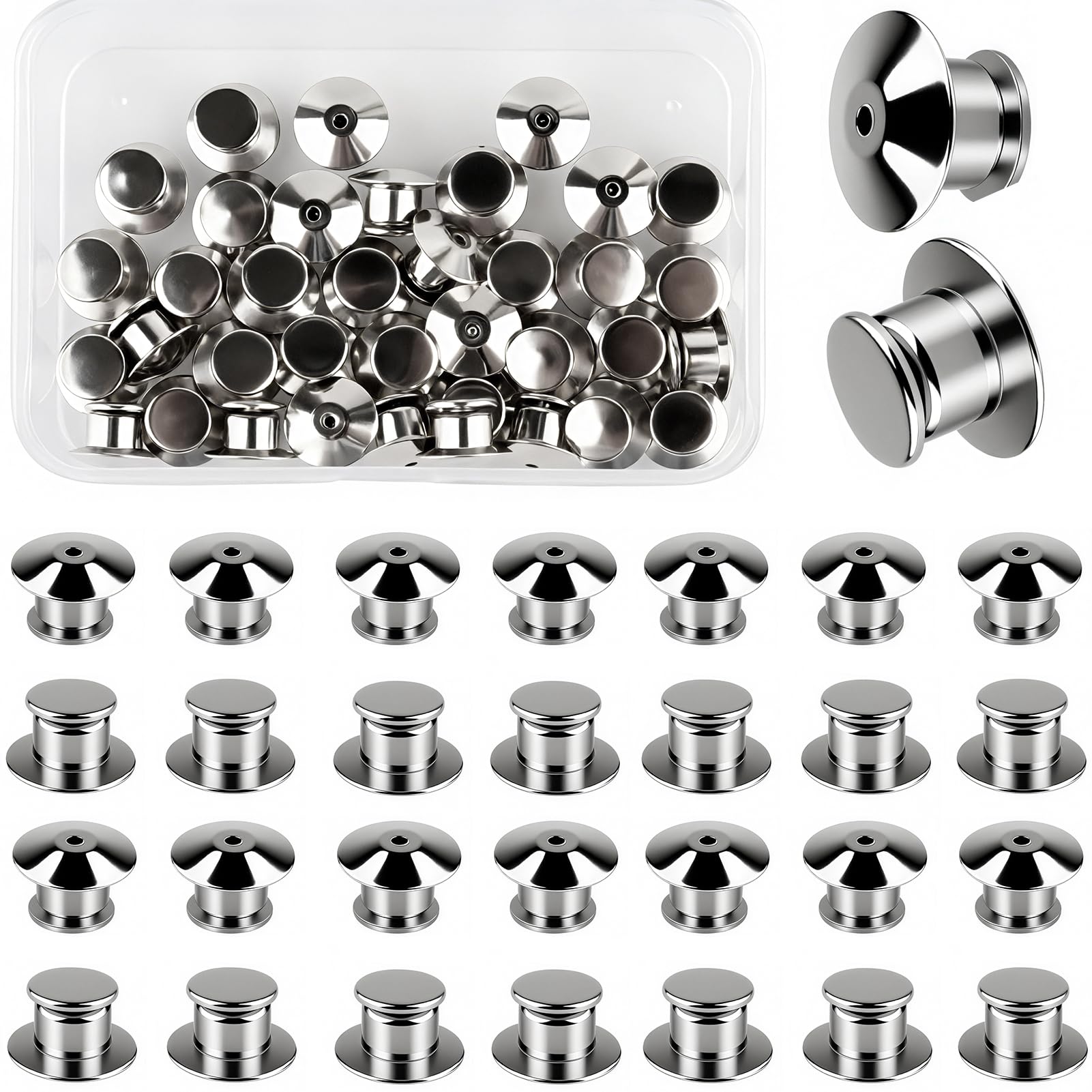 Restokki 50 Spille Da Balia Di Sicurezza, Perni Chiusura In Argento, 20mm, Per Badge, Targhette Nome E Creazione Gioielli Fai Da Te - 3