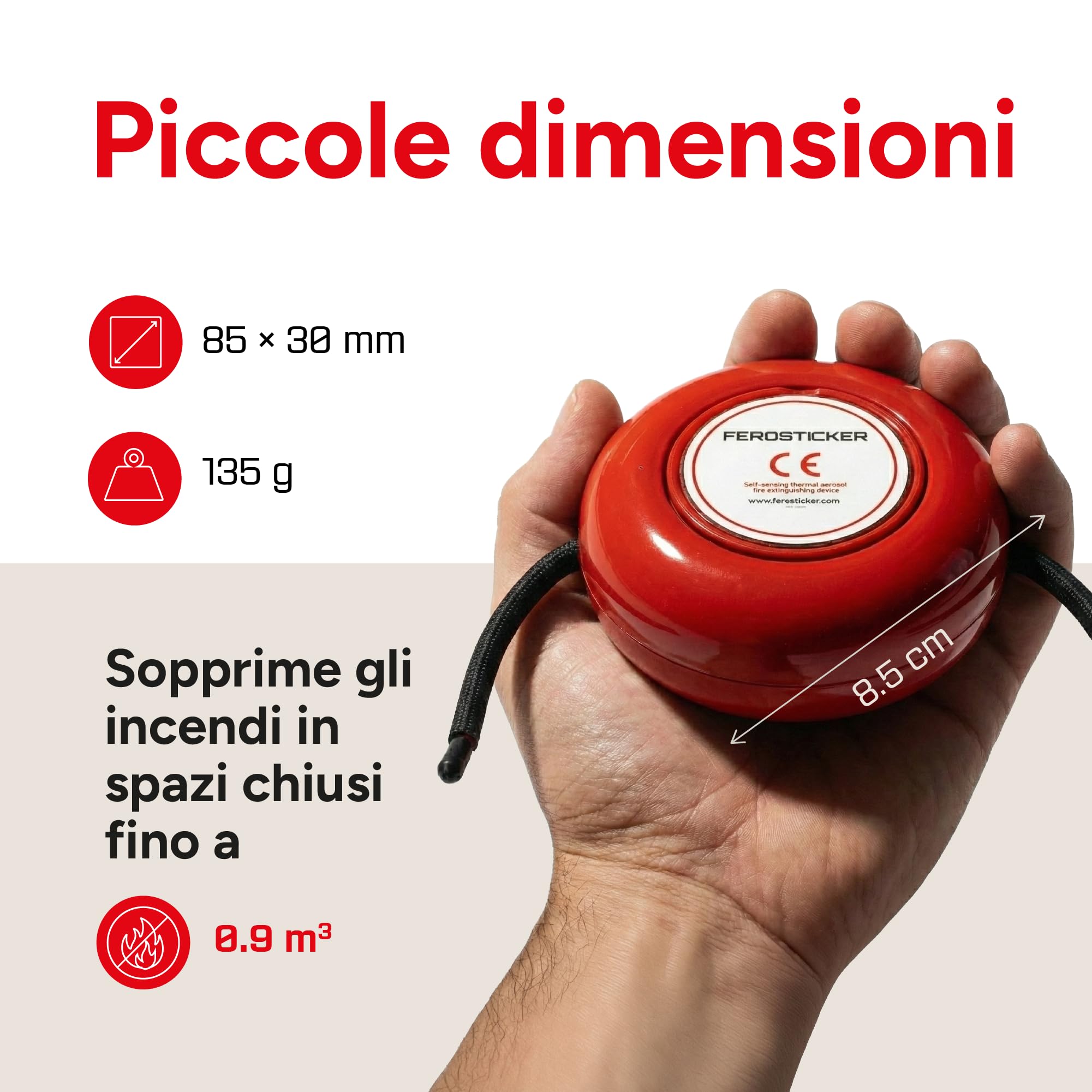 Piccolo Estintore Automatico - Compatto, Non Tossico & Senza Manutenzione per Navi, Grandi Quadri Elettrici, Trattori, Mietitrebbie, Macchinari Industriali (2 Pezzi)