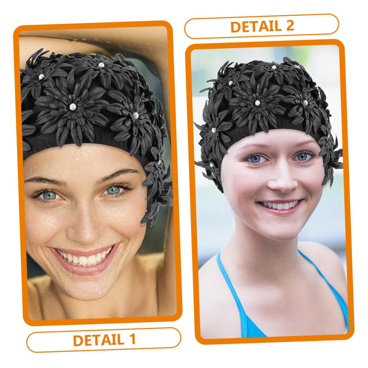 NOLITOY 2 Piezas Gorro De Baño Adulto Gorro De Baño para Mujer Pelo Largo Gorro De Baño Mujer Gorro De Baño De Pelo Largo Gorra Europeo y Americano De Las Mujeres Gorro De Natación Brocado