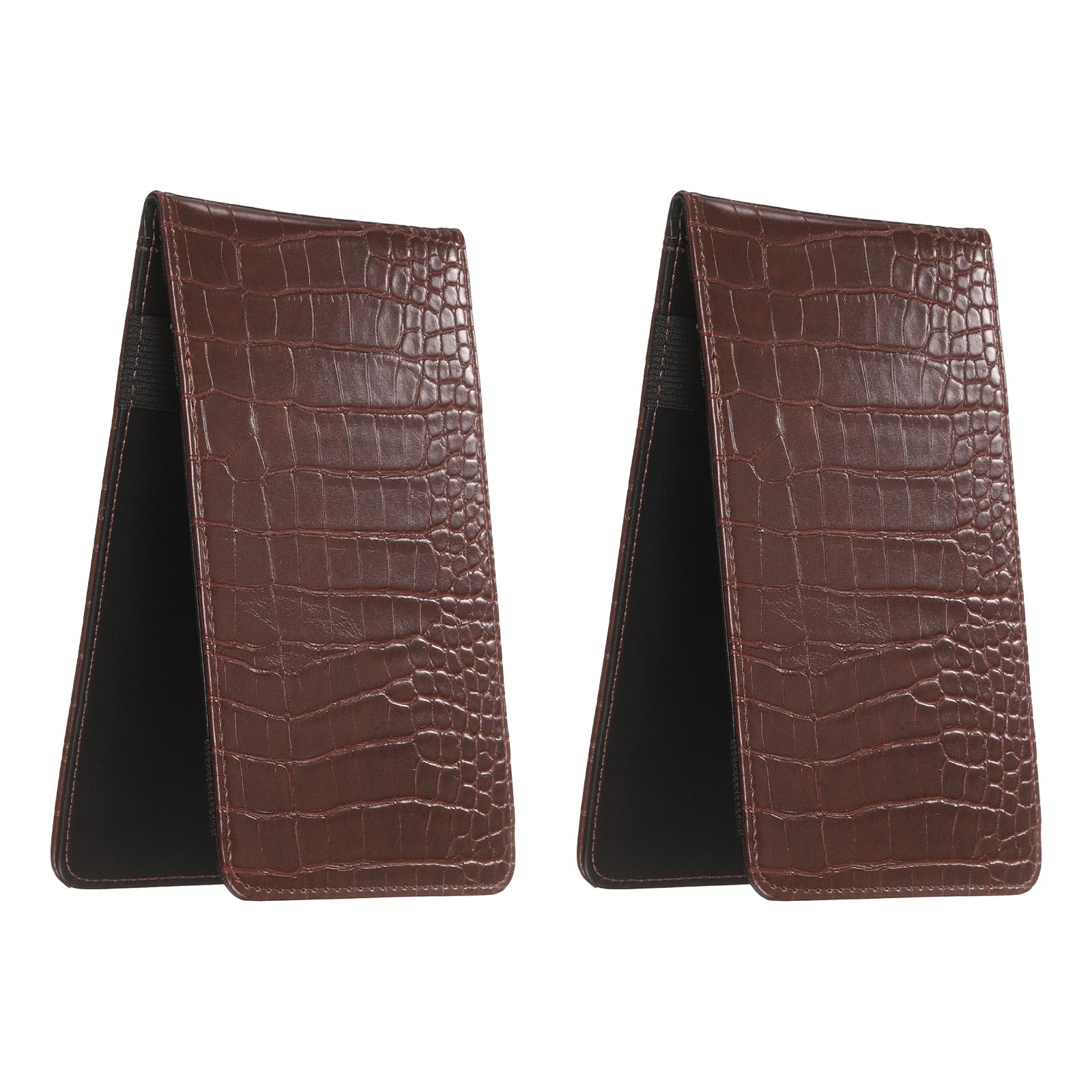 YELARXI Golf Scorecard Holder, PU Leather Yardage Book Cover with Elastic Straps Golf Score Book Pocket Size Card Holder & Brown-Fitting for (Course/Game/Practice/Men Women Golfer)