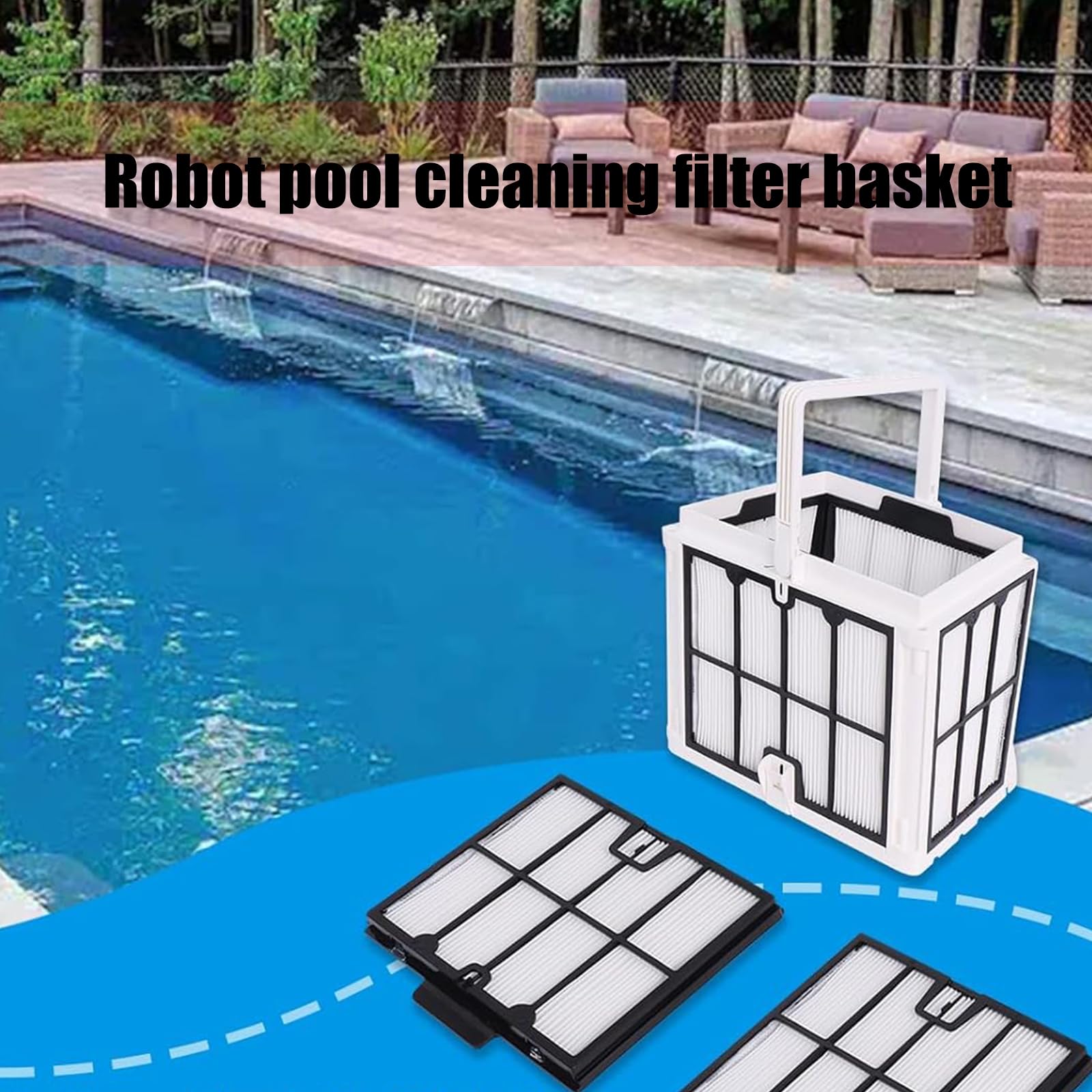Cesta de filtro plisada para aspiradoras robóticas de piscina, optimizando la eficiencia de limpieza y fácil mantenimiento, accesorios de filtro fino