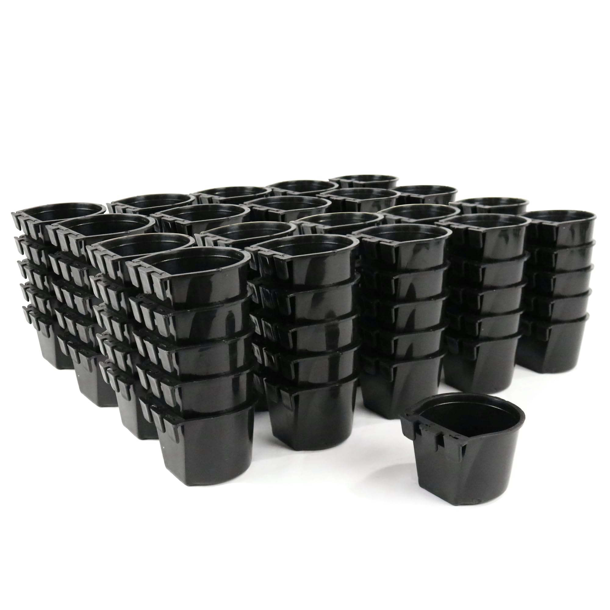 The ROP Shop | 100-Pack - Black Cage Cups with Shift Lock Design for Caged and Fenced Animal