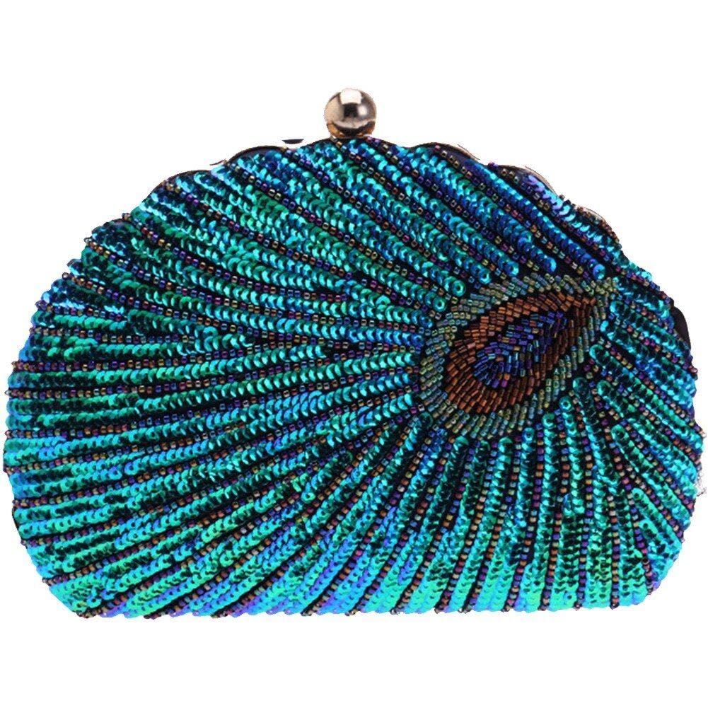 Sac pochette rétro broderie paon le cadeau idéal pour femme élégante