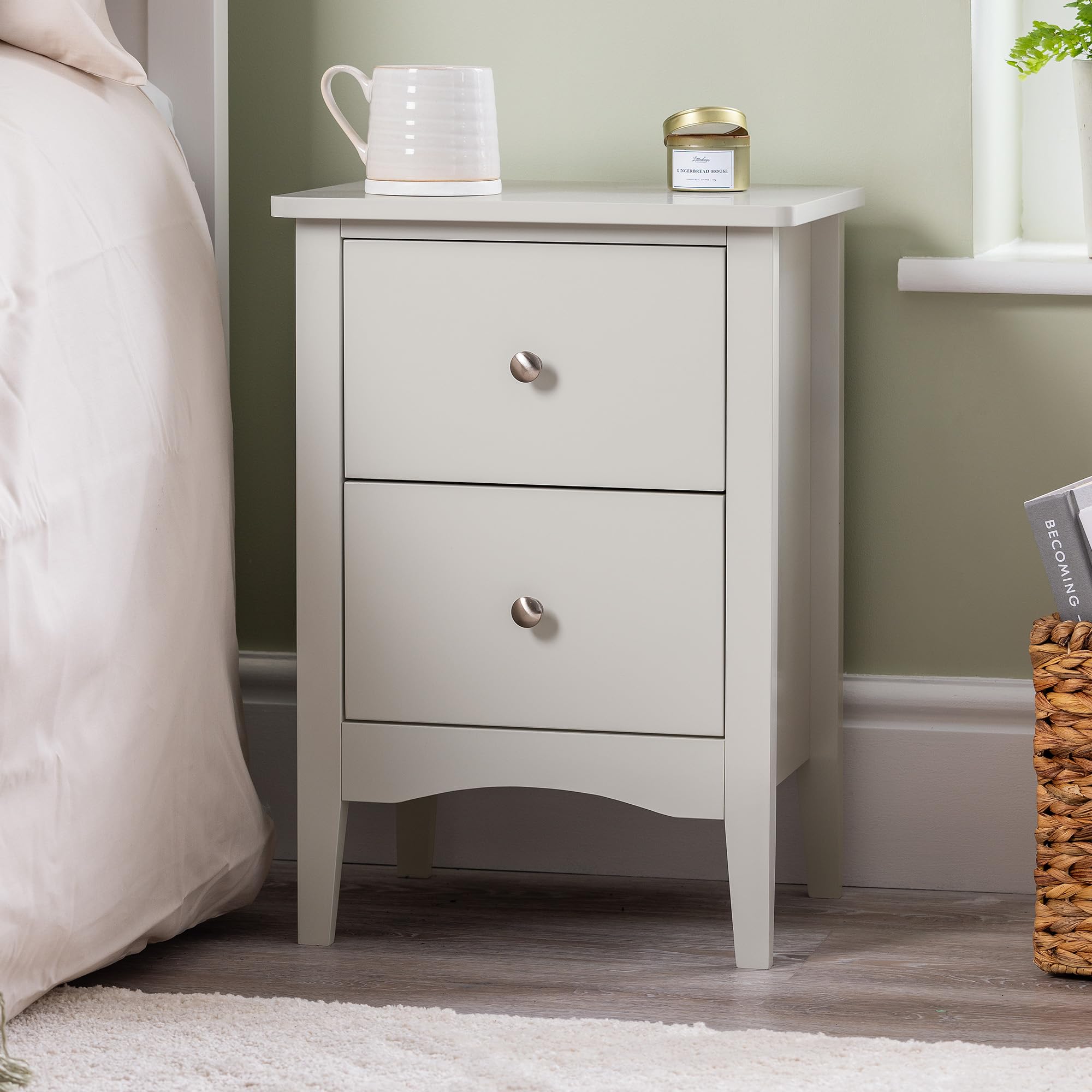 Christow White Ilsington 2 Drawer Bedside Table