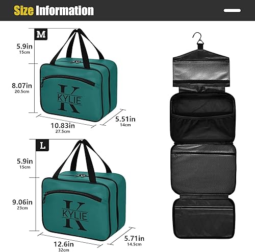 Miniatura 29 de Sinestour Neceser personalizado para mujeres y hombres, organizador de maquillaje de viaje con gancho para colgar, bolsas de cosméticos, bolsa