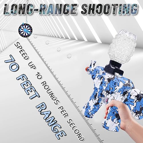 Miniatura 3 de Lanzador eléctrico de bolas de gel de 160 FPS de alta velocidad con gafas, juguete de salpicaduras de bolas de gel recargable, juego en equipo de