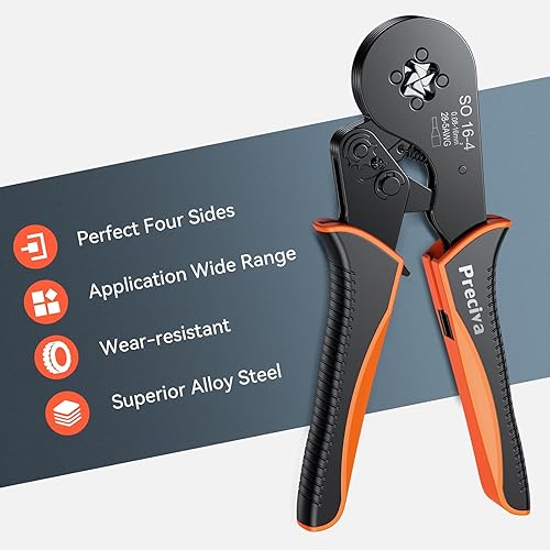 Miniatura 10 de Kit de herramientas de crimpado de virola con 1200 conectores de virola individuales y dobles, Preciva 16-4 Juego de alicates de crimpado de alambre