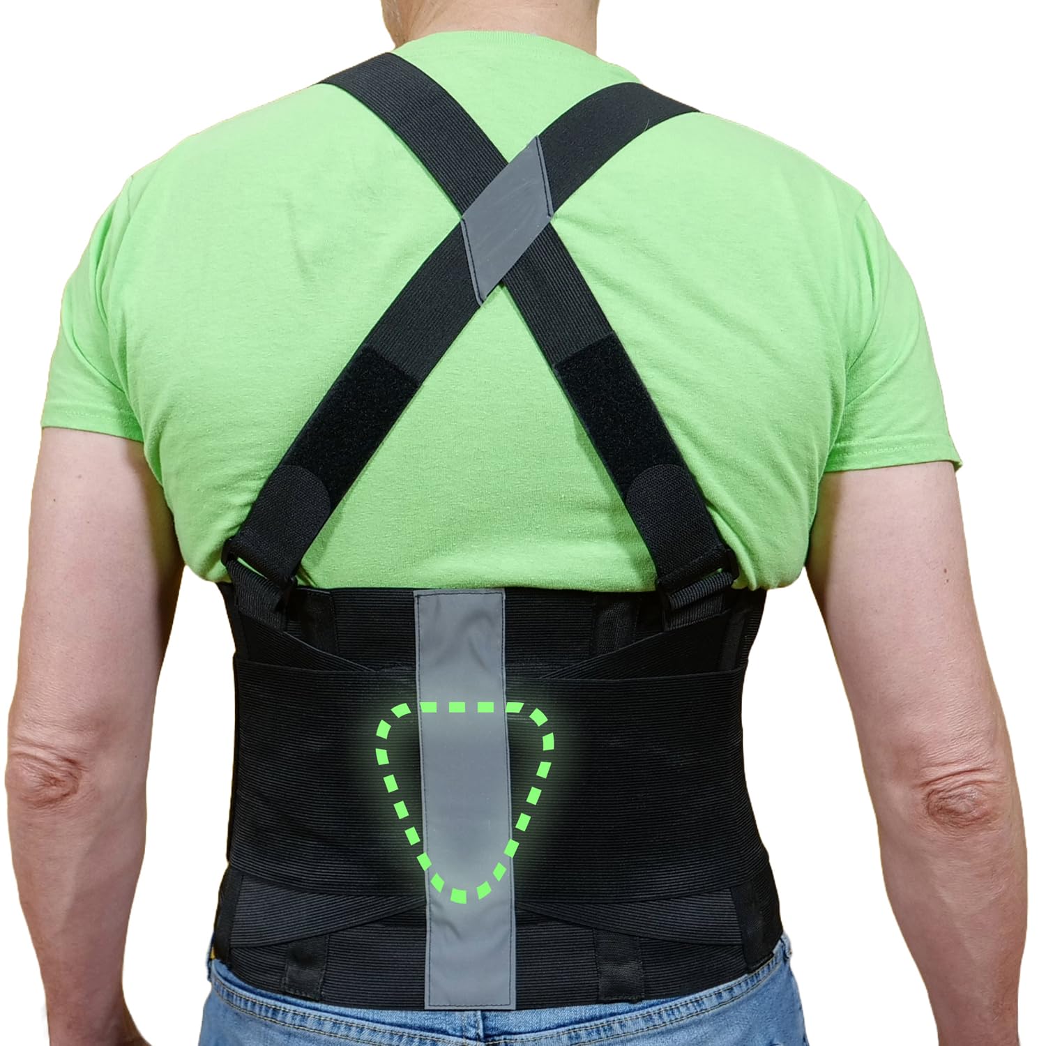 KORESIDE Back Brace for Men and Women | Lumbar Support for Lifting at Work & Lower Back Pain Relief | Heavy-Duty Back Support Belt w/Suspenders & Lumbar Pad | (XL) 36