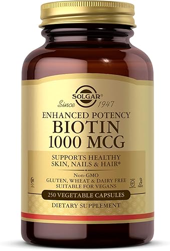 Miniatura 1 de Solgar Biotin 1000 mcg 250 cápsulas vegetales  Apoya la piel las uñas y el cabello saludable  Metabolismo energético  Potencia mejorada  Sin OMG
