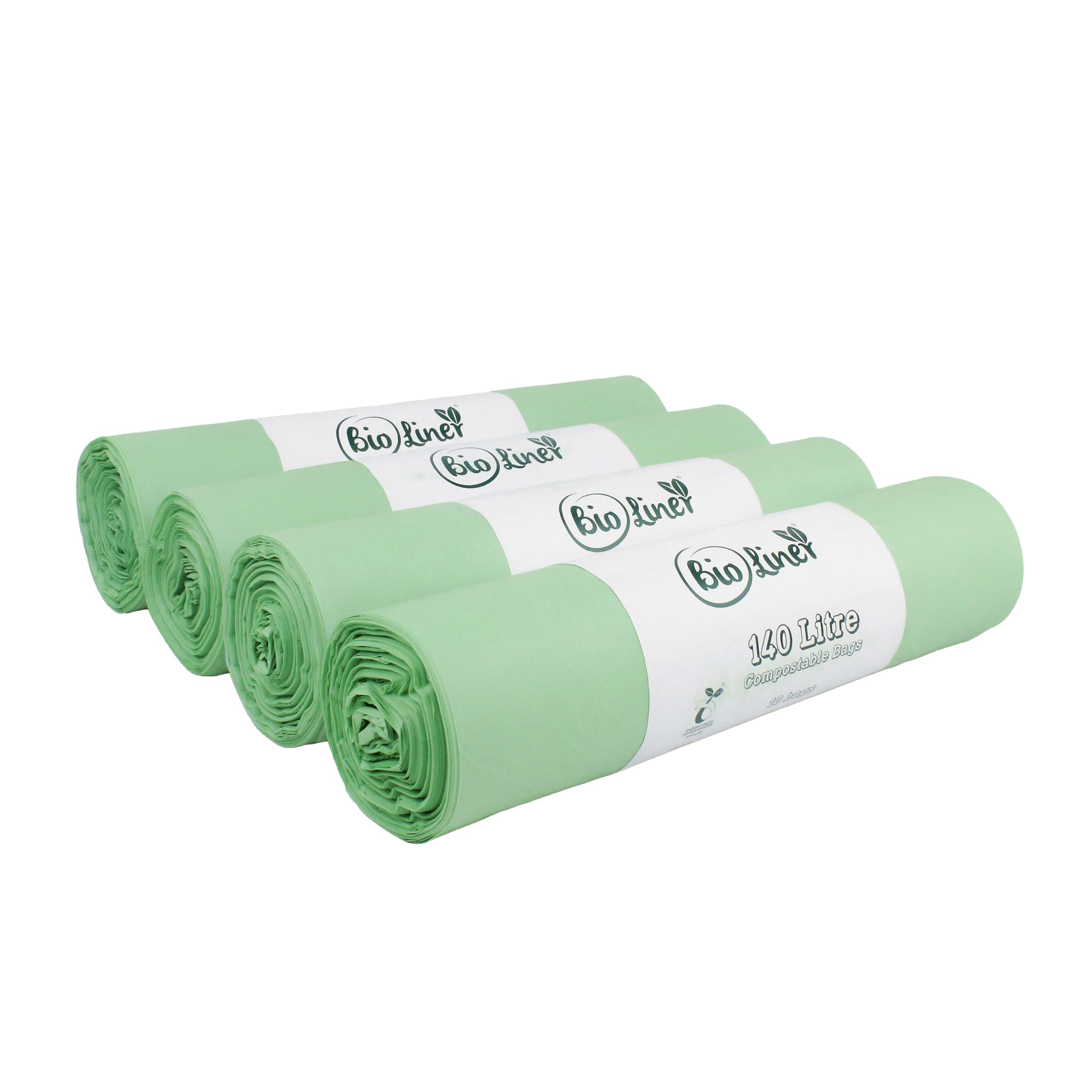140 Litre x 40 bags BioLiner Compostable Wheelie Bin Liner - Biodegradeable Sacks/Liners - EN 13432 - Compostable 140L Bags with Composting Guide
