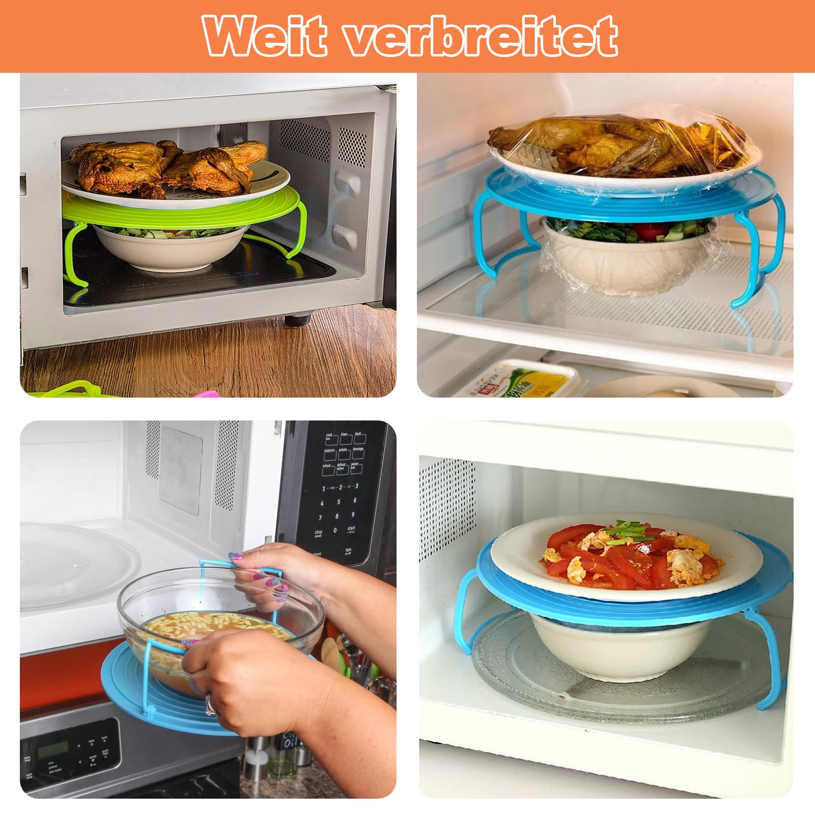 2 Plateaux Micro-Ondes - Support Cuisson à Étage - Gain De Place Et Pratique