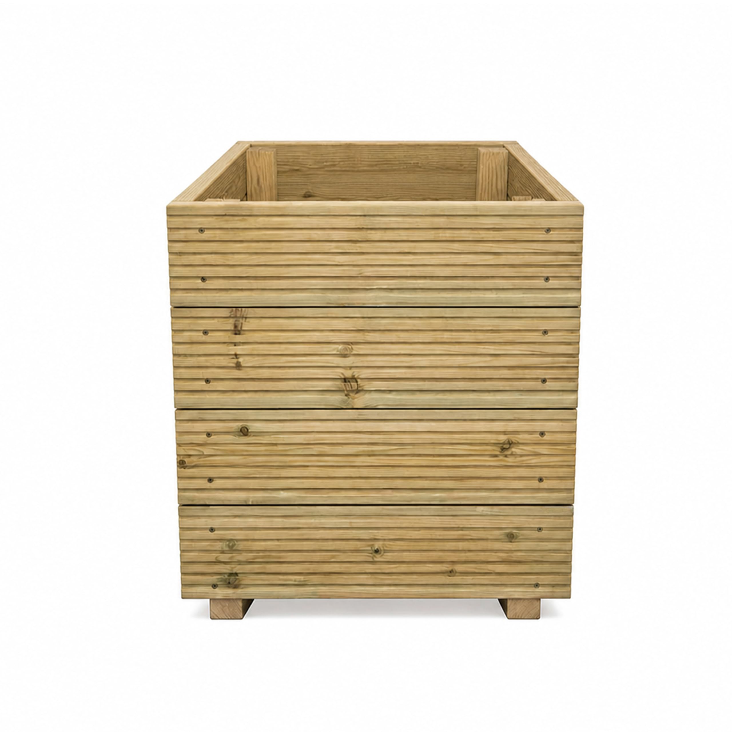 Planter Potters Large Square Tall Wooden Decking Planter - Natural Wood