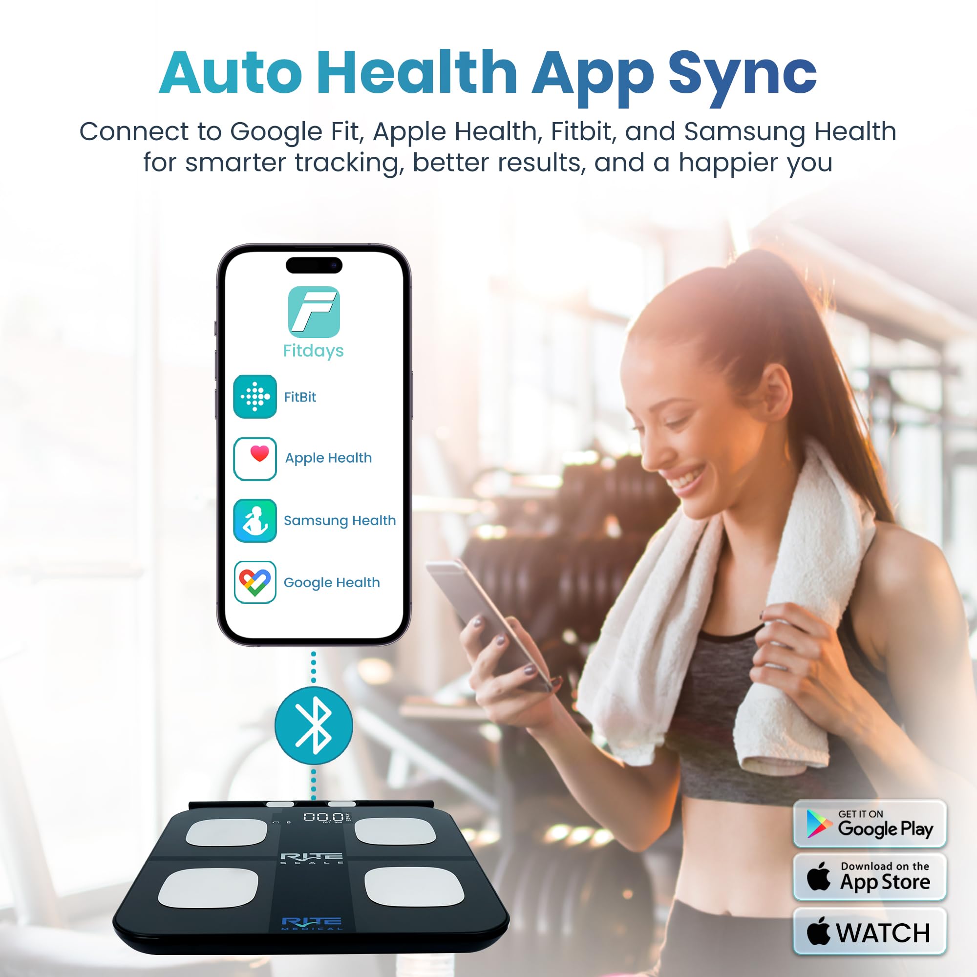 Bilancia intelligente a 8 elettrodi per peso corporeo con app mobile | Bilancia digitale | Tecnologia BIA per BMI, massa muscolare e altro | Connettività Bluetooth
