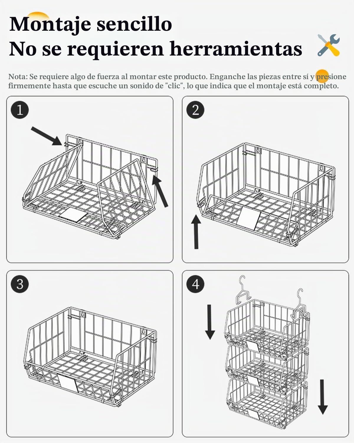 Organizador Colgante de Armario, 2 Niveles, para Ropa | Cestas de alambre abiertas, almacenamiento vertical para prendas dobladas, bolsos y accesorios