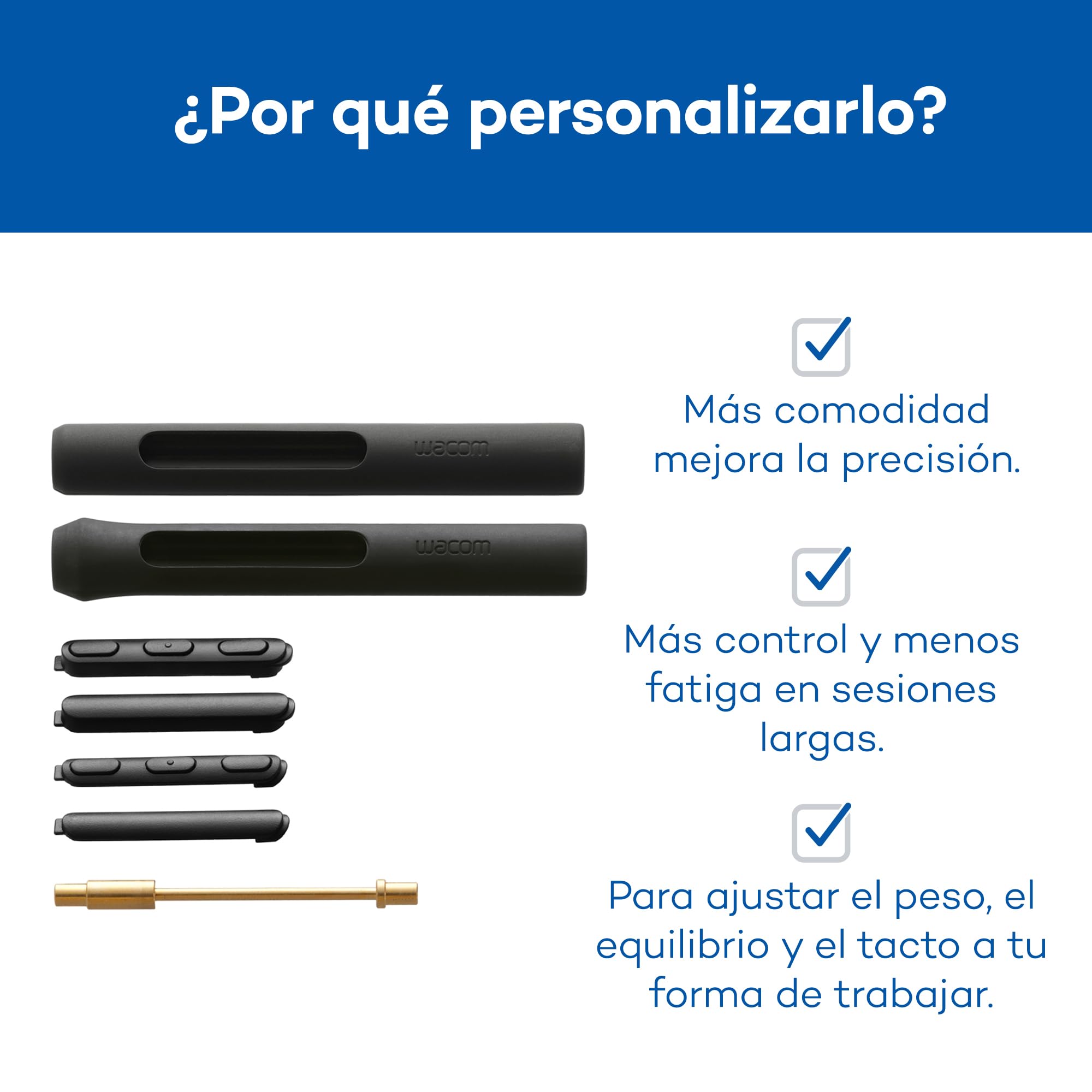 Wacom Pro Pen 3 Customization Kit – Kit de lápiz Stylus – Empuñaduras, Insertos de Botones Laterales y Peso de Equilibrio para Pro Pen 3