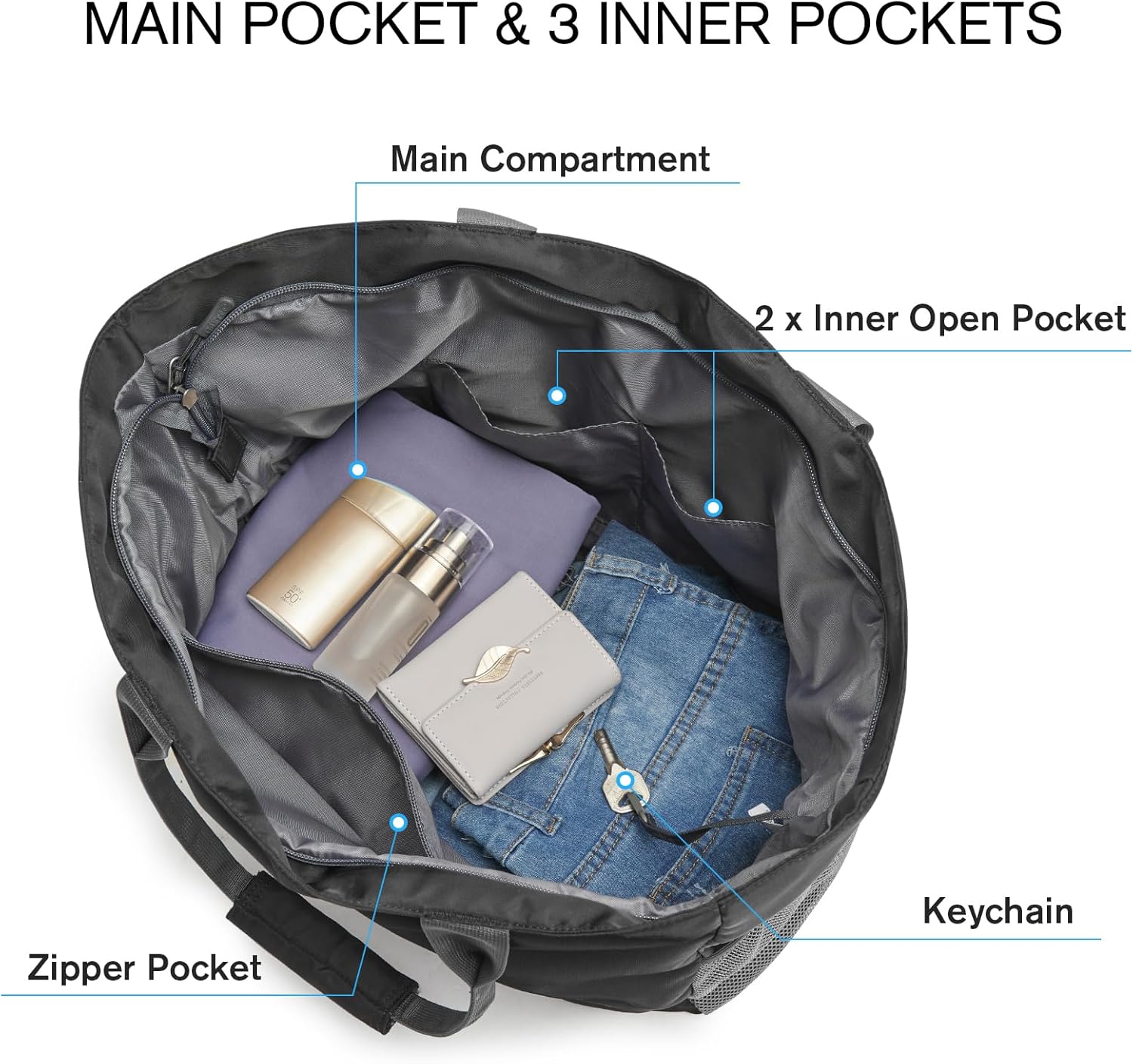 G4Free Beach Bag, Waterproof Sandproof Beach Tote Bag, Large Capacity Foldable for Women - Image 5