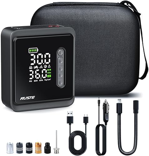 Inflador de neumáticos, compresor de aire portátil, bomba de aire inalámbrica de 150 PSI para neumáticos de automóvil, batería 3 veces más rápida y