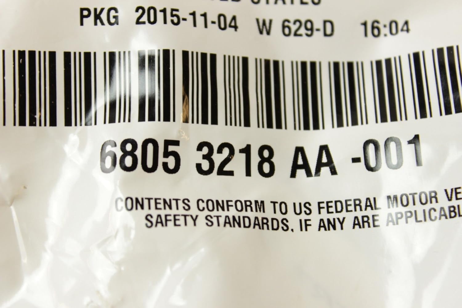 Packaging of Mopar OEM Fuse Relay showing part number 68053218AA-001