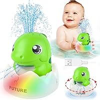 Vista 7 de ZHENDUO Juguetes de baño para bebé, juguetes de baño iluminados, juguetes de bañera con aspersor para niños pequeños, bebés, niños y niñas, juguete
