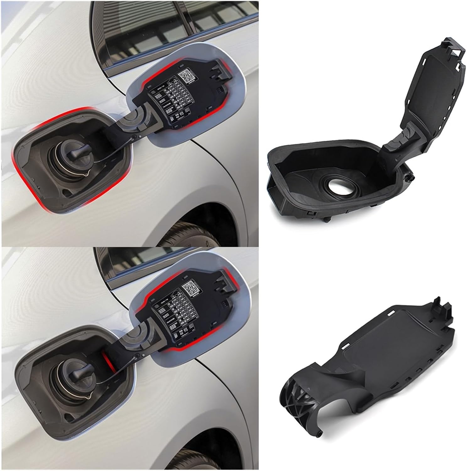Exterior Car Fuel Tank Cap Cover Assembly Replacement Compatible with Mercedes BENZ E Class W213 E200 E300 E320 E260 2016-2023 2136301103(Tank Cap Cover)