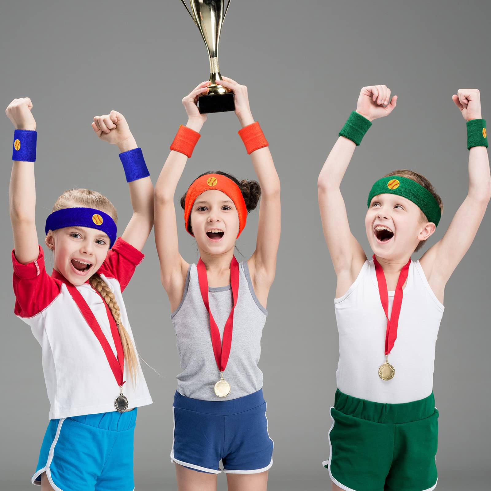 6x Softball-Stirnbänder Gelb – Atmungsaktiv, Schweißfest, Elastisch Für Sport & Yoga