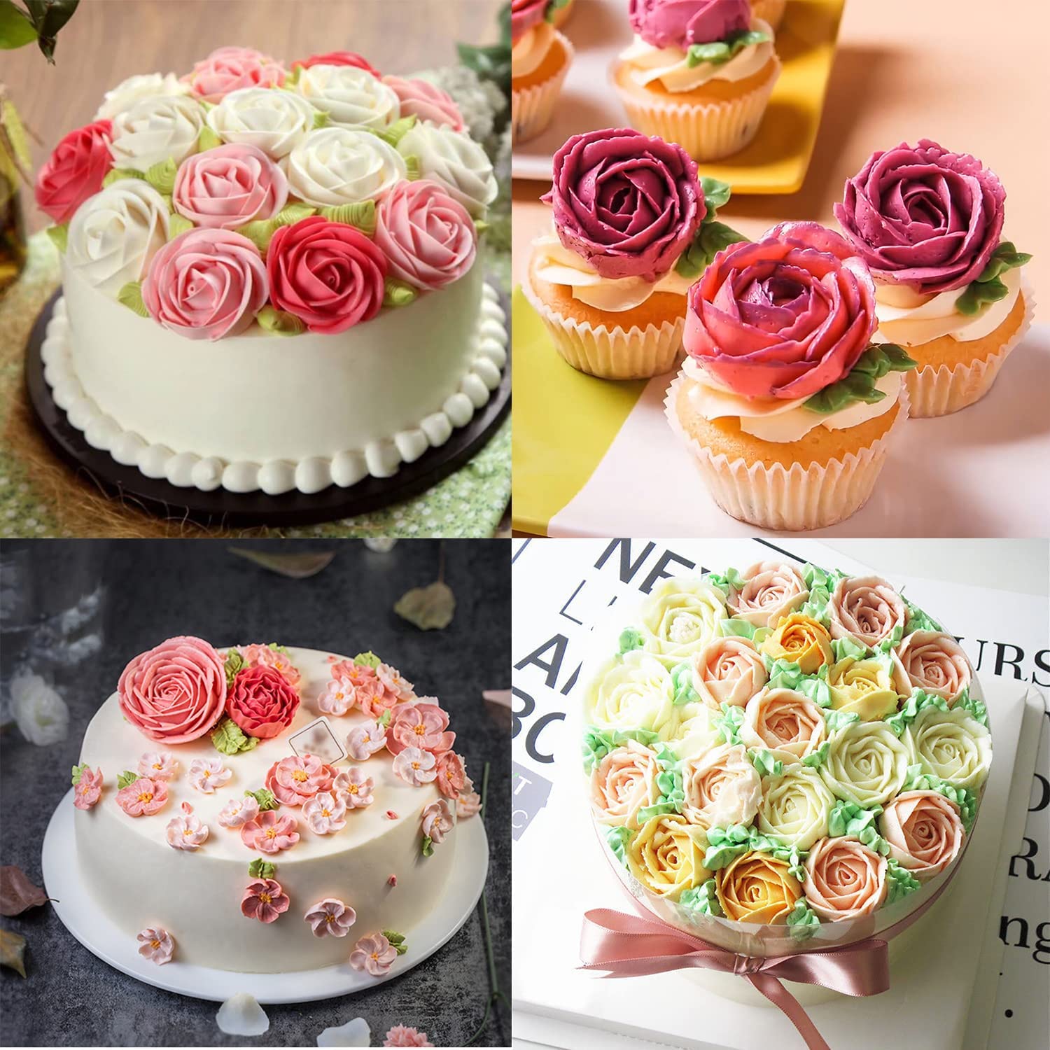 Set Di 4 Chiodi Per Decorare Torte - Per Fiori In Pasta Di Zucchero, Glassa, Cupcake