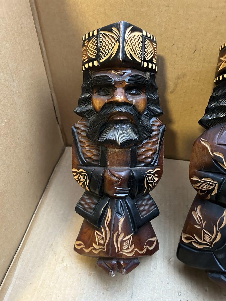 Amazon | レトロ木雕りニポポ人形アイヌ民族雕刻民芸品郷土玩具北海道