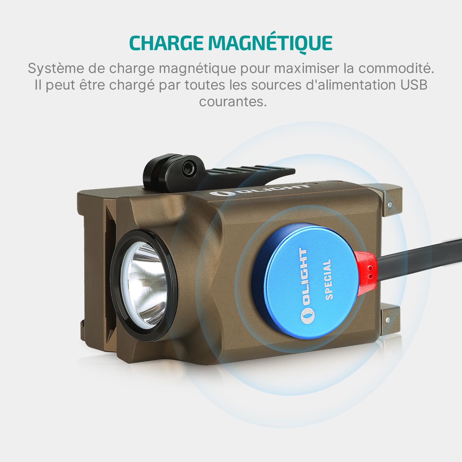 OLIGHT PL-Mini 2 Valkyrie Lampe Tactique Réglable Chargeur Aimanté Puissante 600 Lumens pour Chasse Recherche Compatible avec Picatiny Et GL Noir