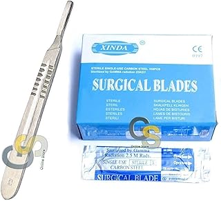 G.S 100 Scalpel STERILE Blades #20 with Free Scalpel Handle #4