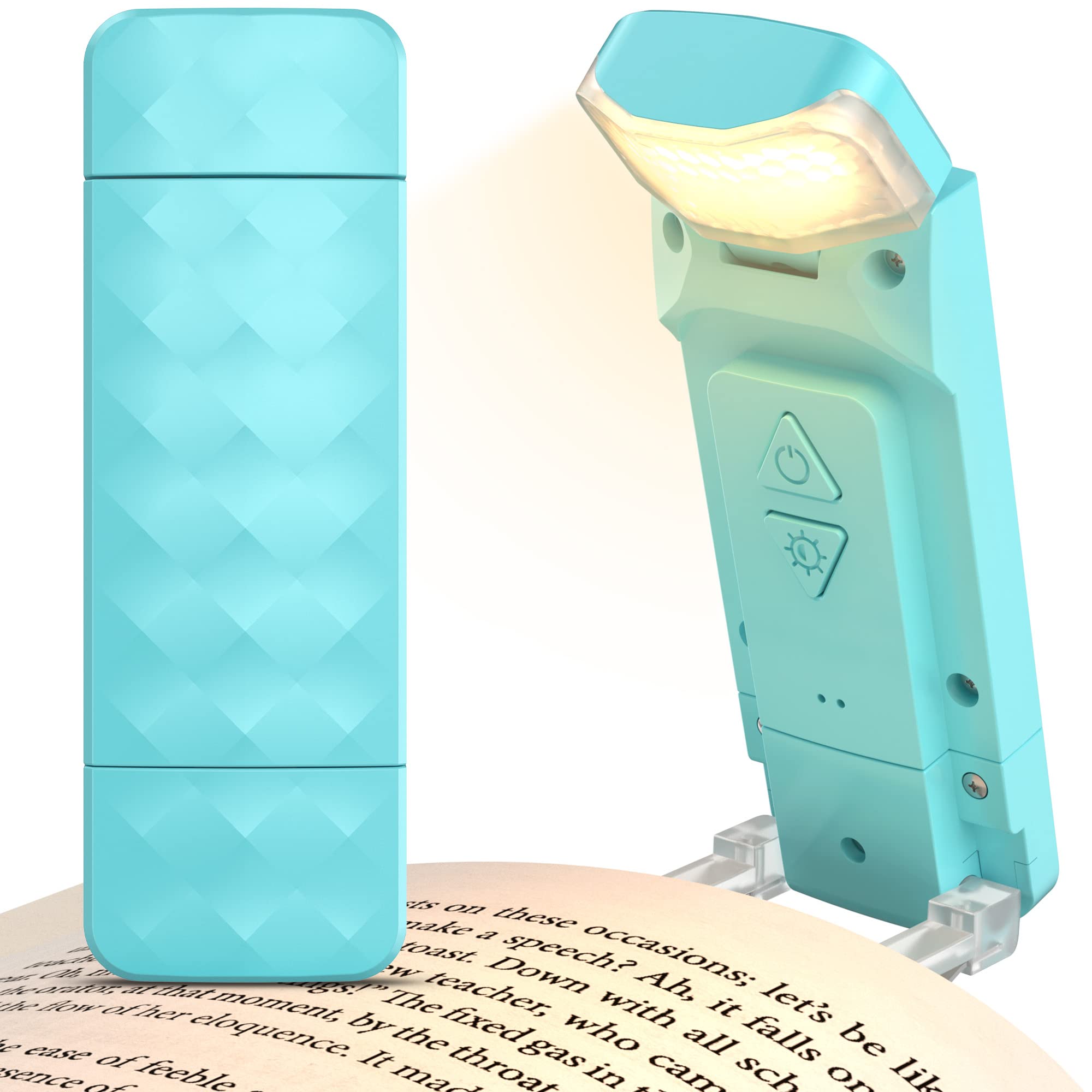 Mexllex Luz Lectura Recargable USB, Lampara de Lectura LED con Pinzas, 3 Colores & 5 Brillos Regulables, Luz para Leer Libros en la Cama Lampara Libro Lectura Portátil