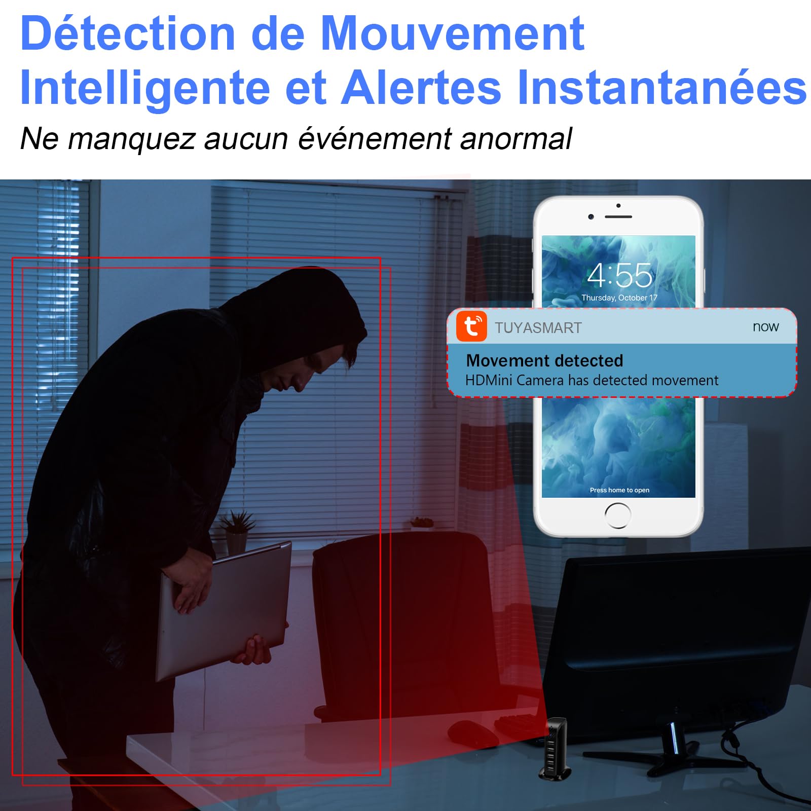 Caméra Espion WiFi 5G/2,4G, Mini Camera Cachée Station de Charge Sans Fil | Micro Camera Surveillance Discrete a Distance 1080P HD, Détection de Mouvement Intérieur pour Maison Bureau, 5 ports USB
