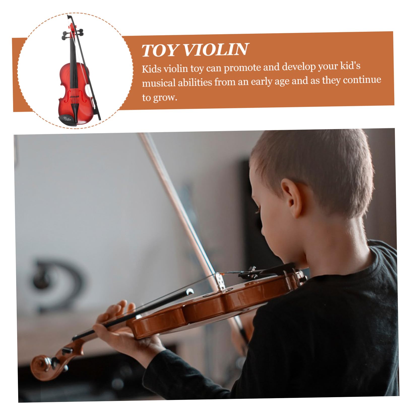 VICASKY Violino Giocattolo Musicale a Forma di Violino Piccolo e Delicato in in per Educazione Musicale per Bambini e Regali di Compleanno