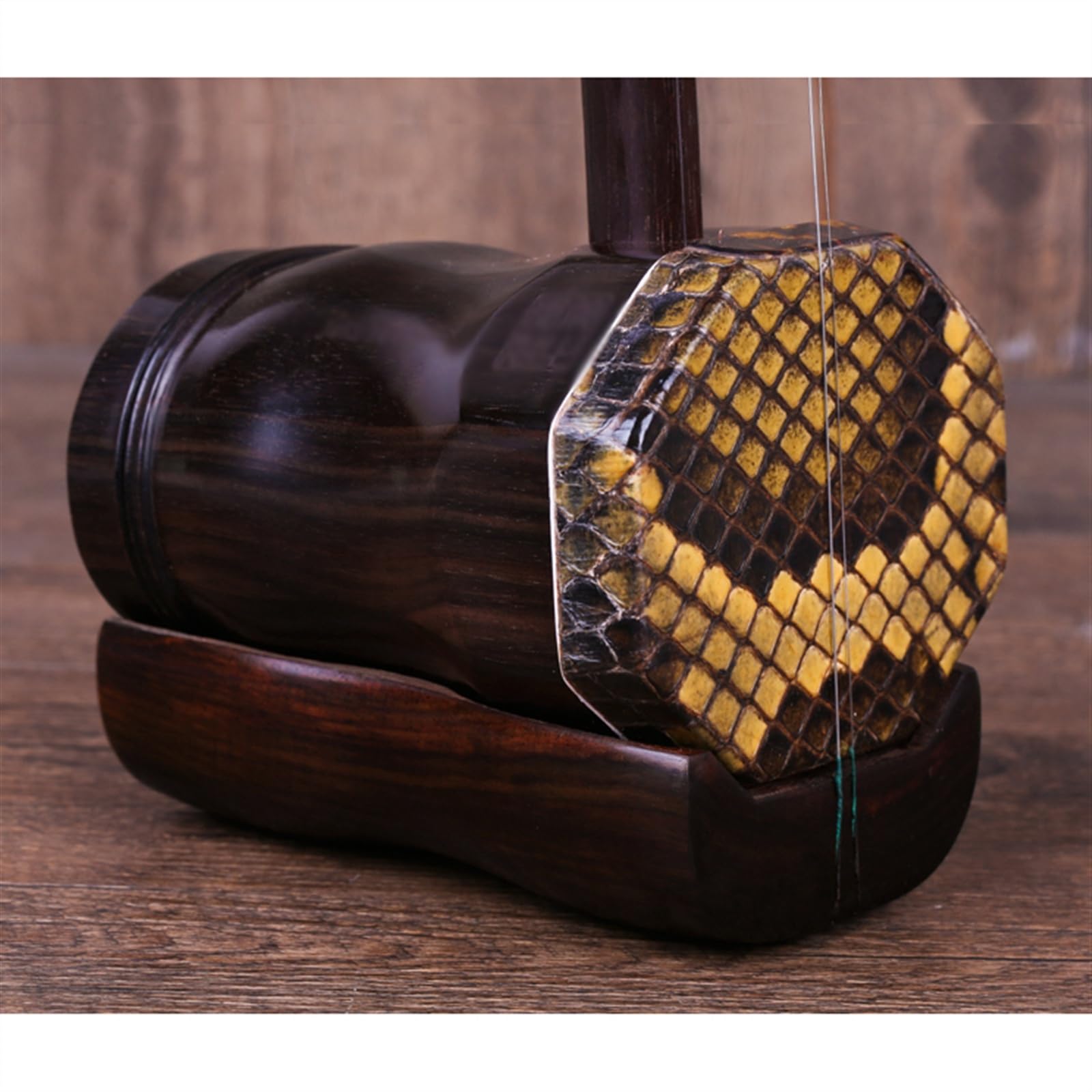 Chinois Erhu Erhu Professionnel Octogonal Plat En Acajou, Ancien Instrument Folklorique Chinois Avec Accessoires