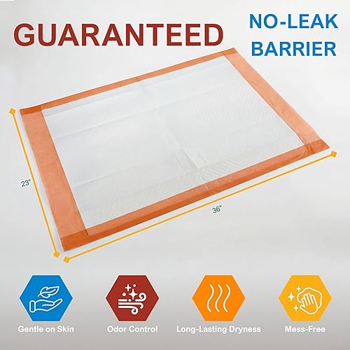 Miniatura 6 de MED PRIDE Almohadillas desechables de 23 x 36 pulgadas, almohadillas de cama para adultos superabsorbentes para incontinencia, protección de ropa de