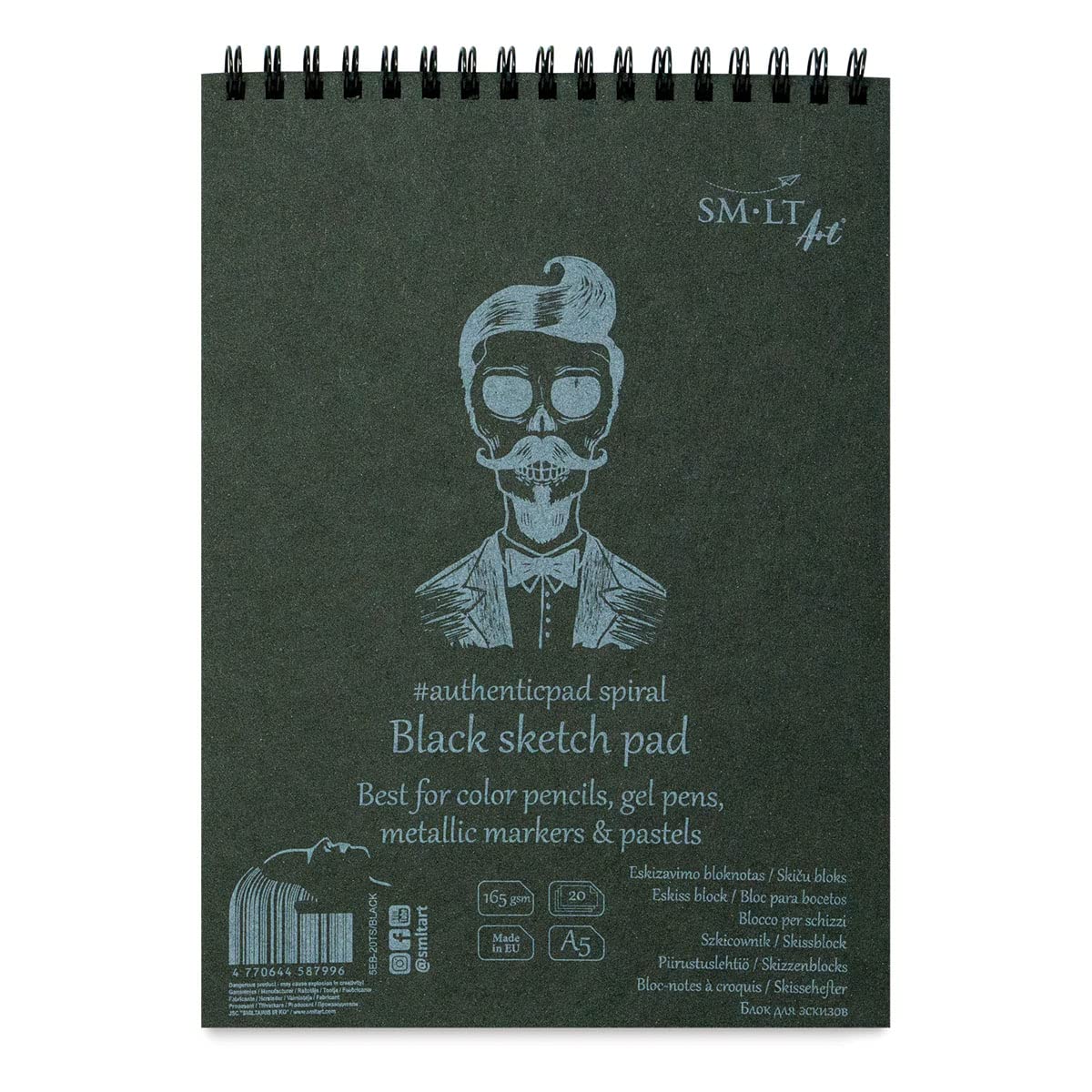 SMLT Authentic Sprial Sketch Pad Black Size A5