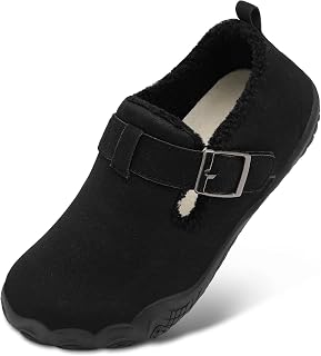 BARERUN Wide Barefoot House Moccasin Slippers for Women Men Arch Support