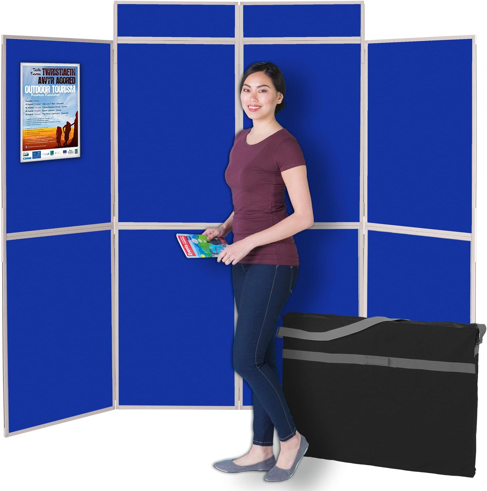 Wonderwall Exhibition 8 Panel Display Kit, Royal/Light Grey