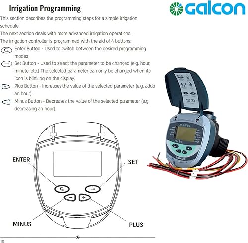 Miniatura 4 de Galcon 61562 DC-6S, temporizador de riego con batería de 6 estaciones para rociadores, goteo y propagación. Interior y exterior. Programas diarios o